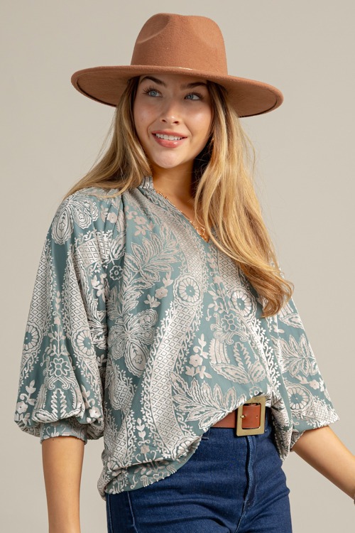 Burnout Velvet Blouse, Sage - 1023-47.jpg