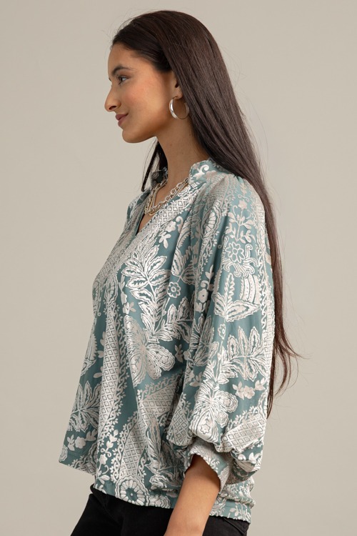 Burnout Velvet Blouse, Sage - 1023-50.jpg