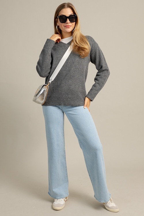 Layered V-Neck Sweater, Charcoal - 1023-59.jpg