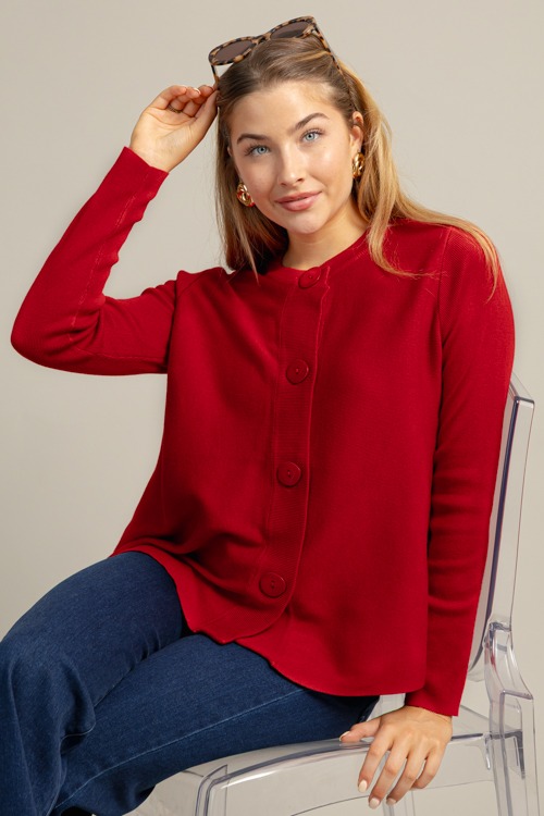 Button Front Cardigan, Red - 1023-6.jpg