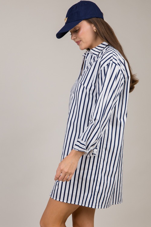 Classic Stripe Shirt Dress, Off White - 1023-60.jpg