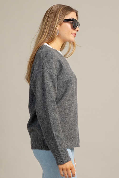 Layered V-Neck Sweater, Charcoal - 1023-60.jpg