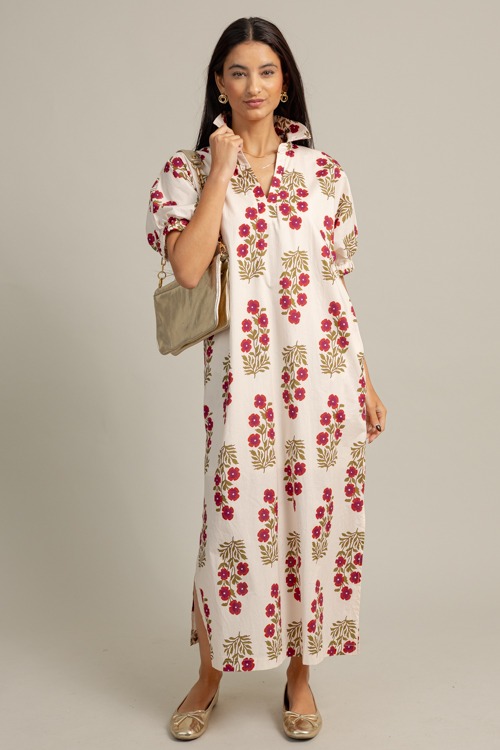 Floral Dolman Maxi, Ecru