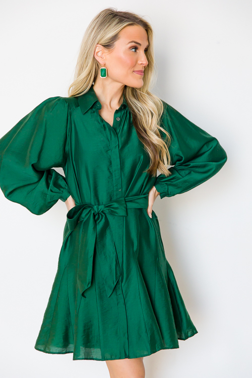 Jewel Green Shirt Dress