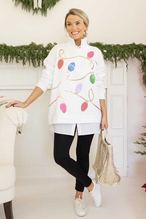 Holiday Sparkle Sweatshirt, White