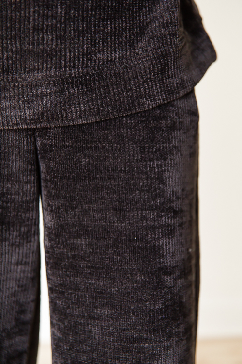 Chenille Pants Set, Black