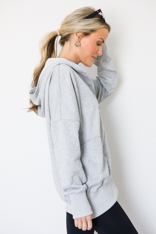 Snaps Hoodie, Heather Grey