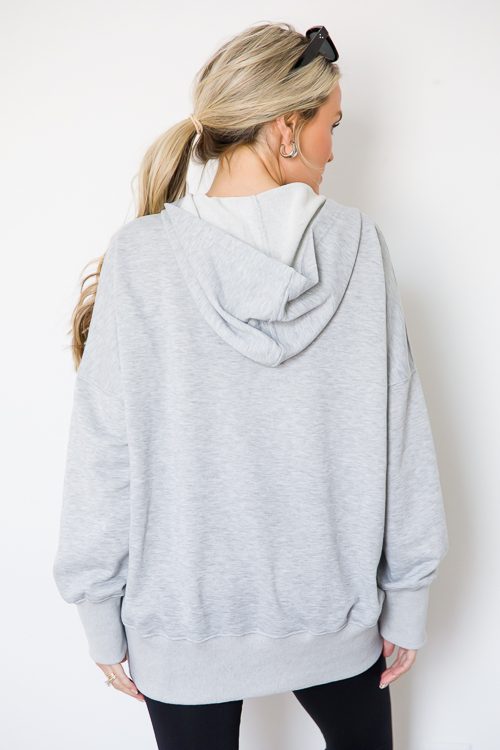 Snaps Hoodie, Heather Grey