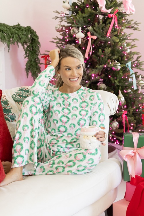 Annie PJ Set, Rosy Wreaths