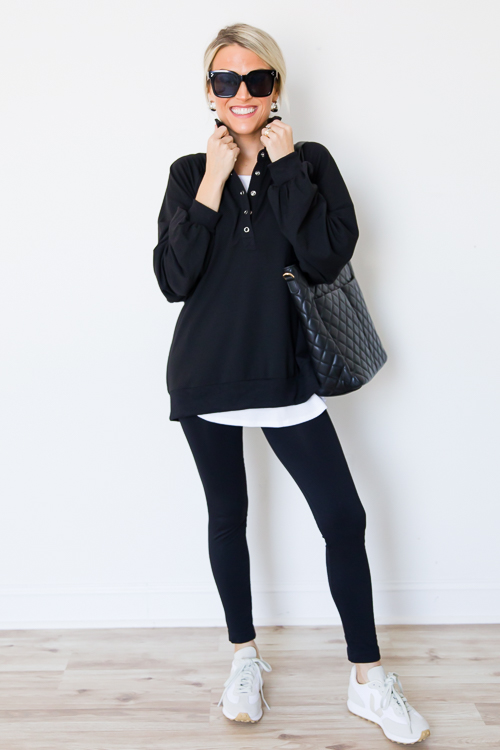 Jojo Collared Pullover, Black