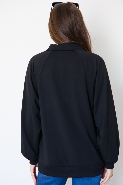 Jojo Collared Pullover, Black