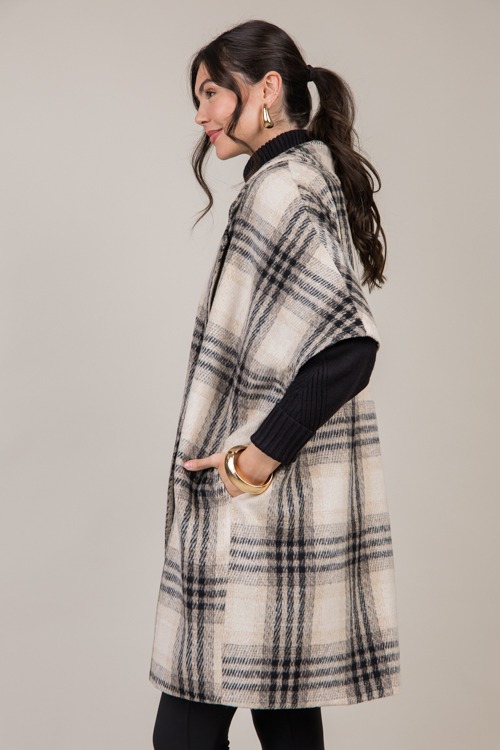 Short Sleeve Plaid Coat, Taupe - 1024-39.jpg