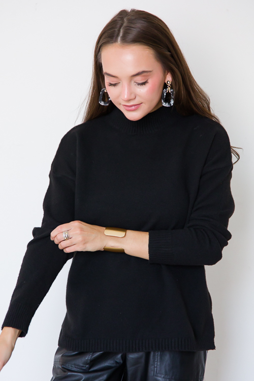 Robin Solid Sweater, Black