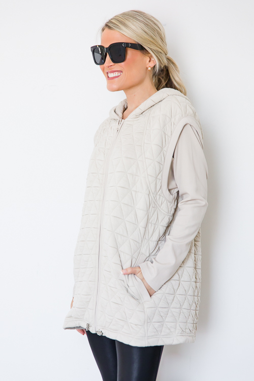 Rib Sleeve Texture Jacket, Beige