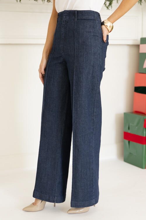 Front Seam Wide Leg Jeans