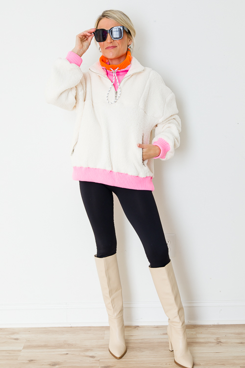 Colorblock Trim Fleece Pullover