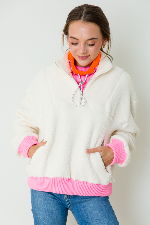 Colorblock Trim Fleece Pullover