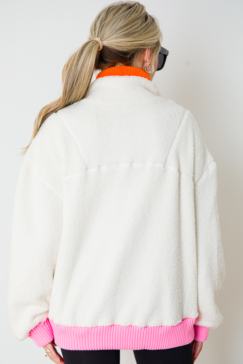 Colorblock Trim Fleece Pullover