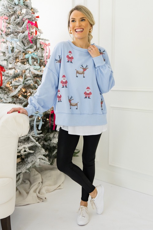 Santa & Rudolph Embroidery Sweatshirt - 1025-79.jpg