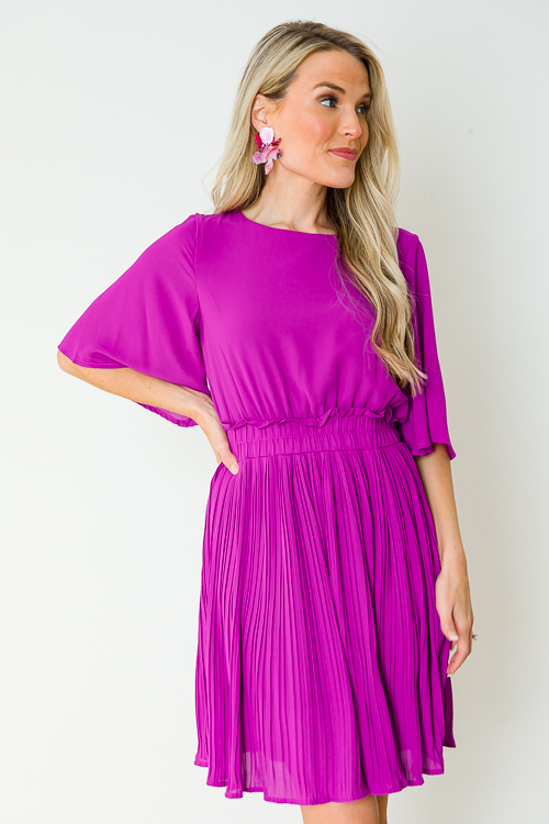 Acrylic Flower Earrings, Fuchsia