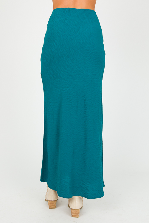 Solid Maxi Skirt, Teal