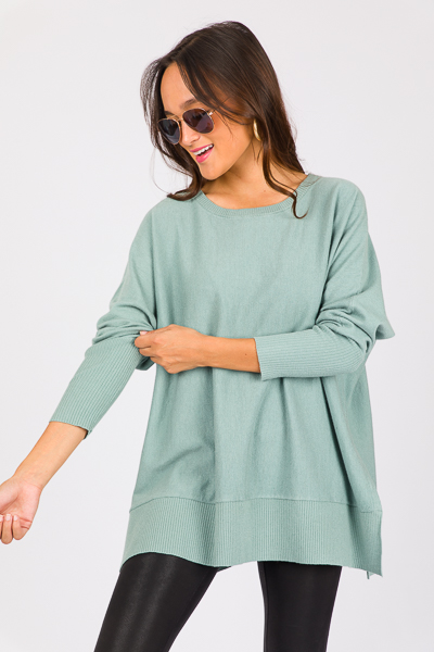 Dolman Tunic Sweater, Teal