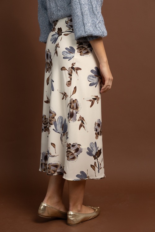Floral Print Maxi Skirt, Cream - 1027-33.jpg