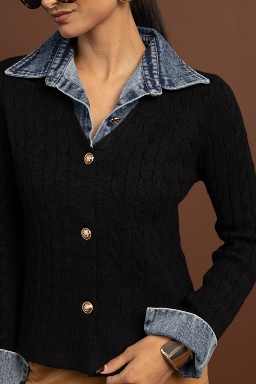 Denim Contrast Cable Sweater, Black - 1027-40.jpg