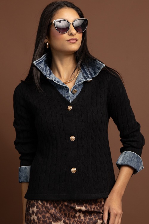Denim Contrast Cable Sweater, Black - 1027-42.jpg