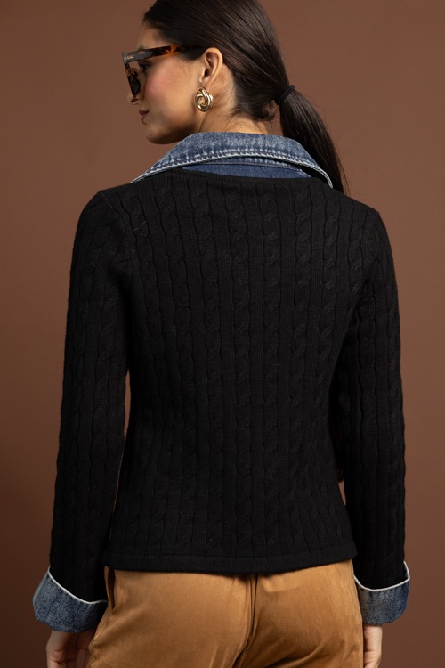 Denim Contrast Cable Sweater, Black - 1027-44.jpg