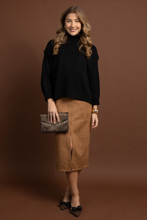 Suede Slit Midi Skirt, Tan - 1027-65.jpg