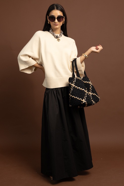 Fit and Flare Maxi Skirt, Black - 1028-100h.jpg