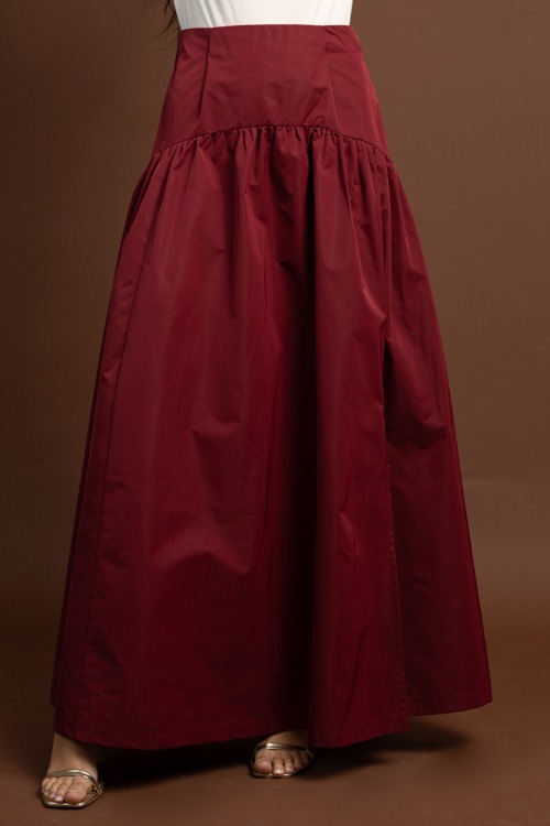 Fit and Flare Maxi Skirt, Wine - 1028-113p.jpg
