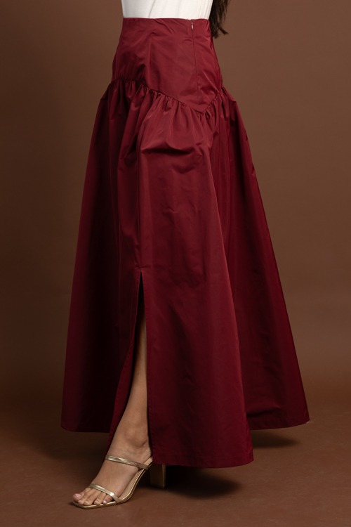 Fit and Flare Maxi Skirt, Wine - 1028-115.jpg
