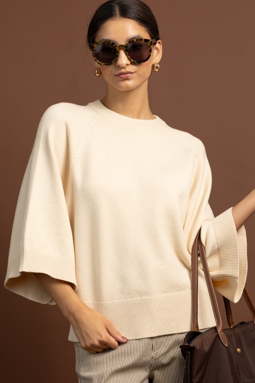 Lena Solid Sweater, Cream - 1028-122h.jpg