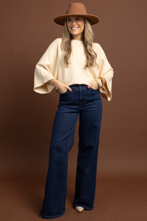 Lena Solid Sweater, Cream - 1028-124.jpg