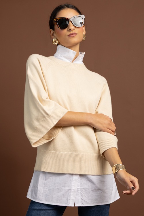 Lena Solid Sweater, Cream - 1028-125.jpg