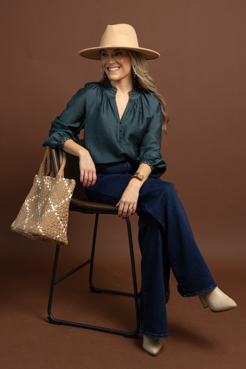 Forever Yours Blouse, Dark Teal