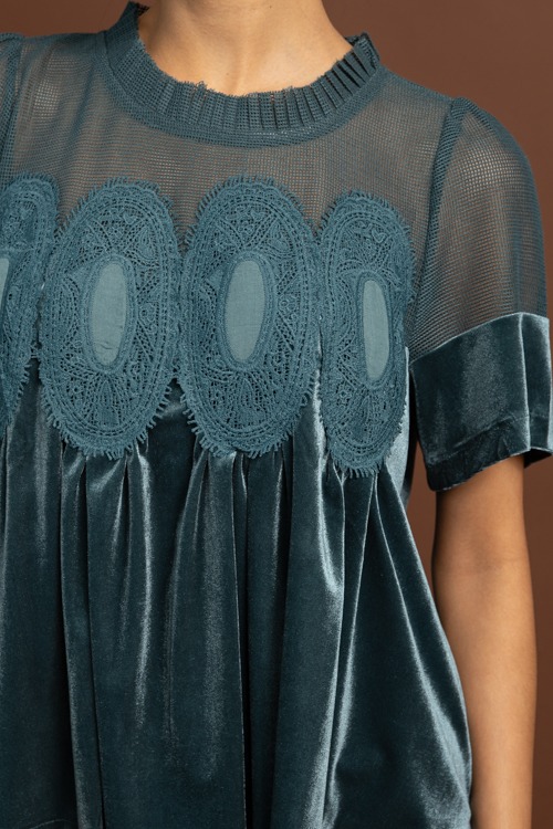 Velvet Lace Detail Top, Teal - 1028-148.jpg
