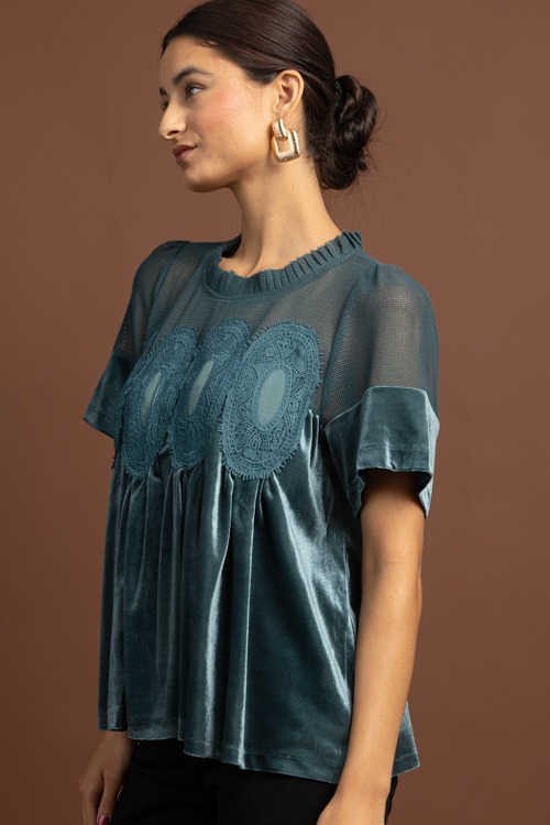Velvet Lace Detail Top, Teal - 1028-151.jpg