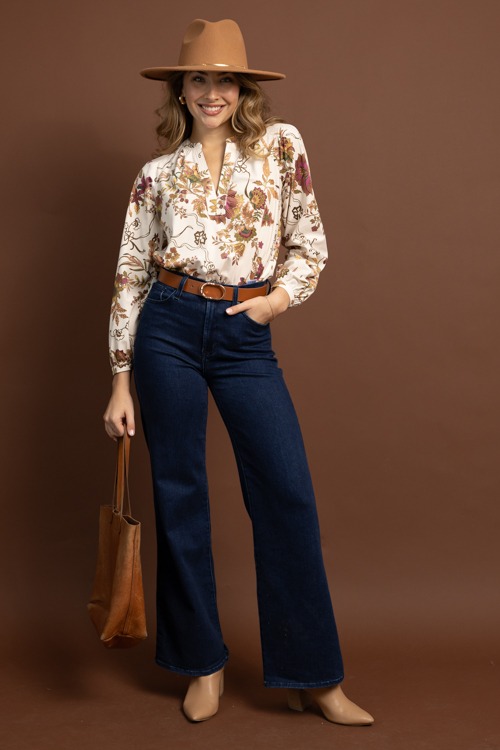 Soft Texture Floral Blouse, Mauve - 1028-20.jpg