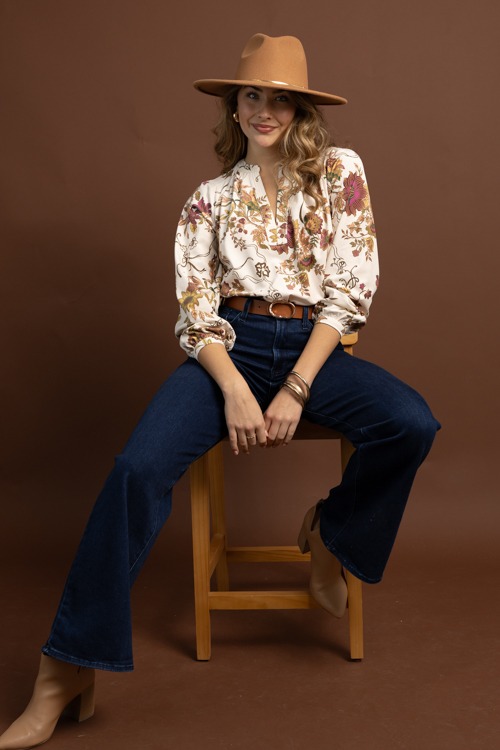 Soft Texture Floral Blouse, Mauve - 1028-21.jpg