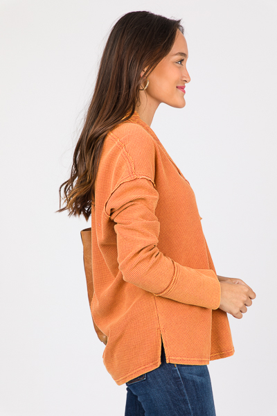 Collared Thermal Top, Rust
