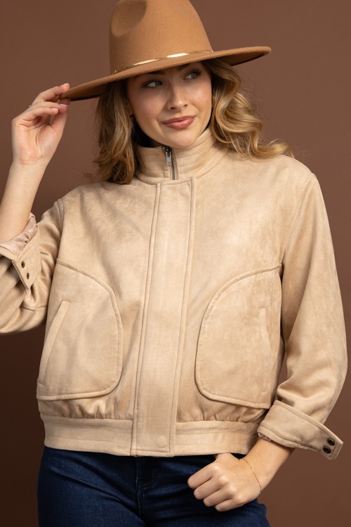 Martina Suede Jacket, Beige