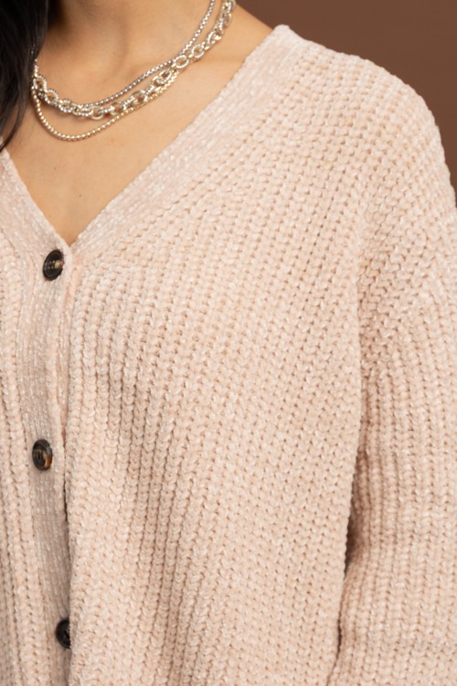 Chenille Button Up Cardi, Beige - 1028-47.jpg