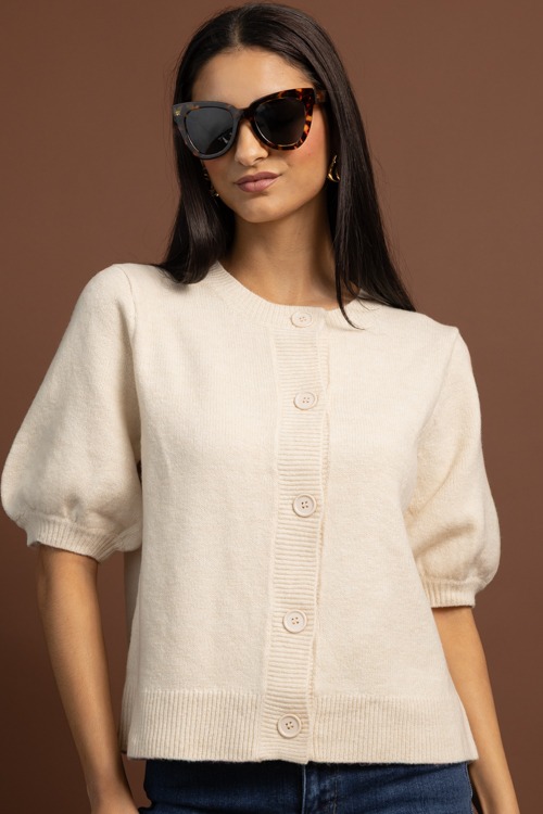 Marti Button Cardigan, Ivory