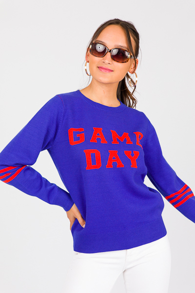 Game Day Sweater, Blue/Orange