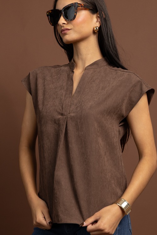 Drop Shoulder Blouse, Chocolate - 1028-76.jpg