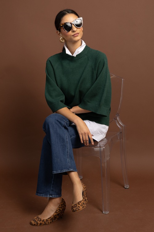 Lena Solid Sweater, Hunter Green
