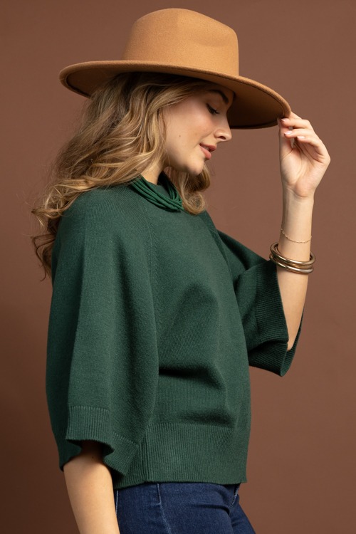 Lena Solid Sweater, Hunter Green - 1028-83.jpg